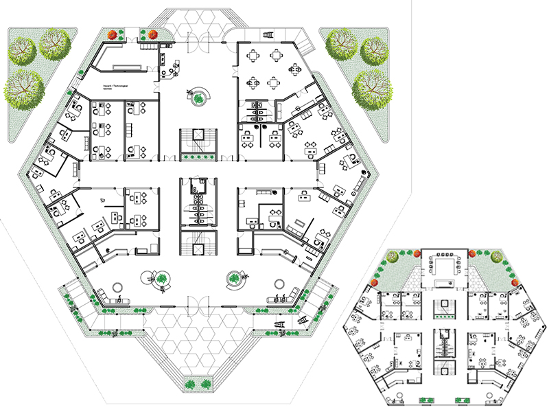 Palazzo per uffici dwg in scala 1:100