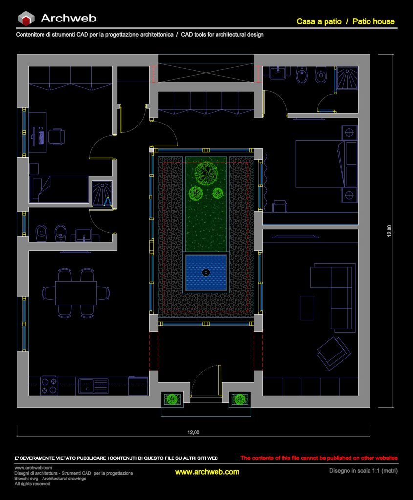 Casa con patio 19 dwg