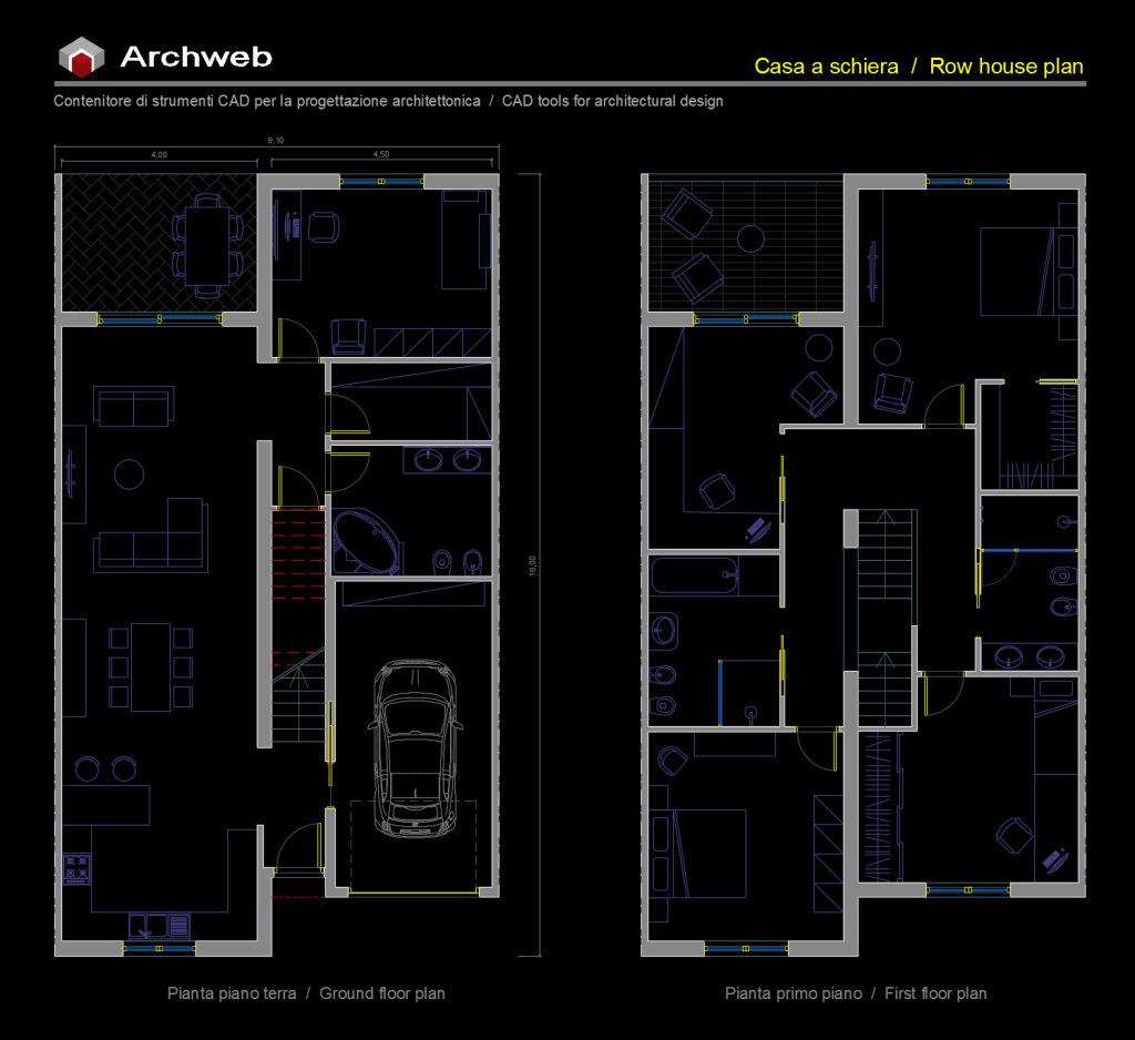 Case a schiera 33 CAD dwg