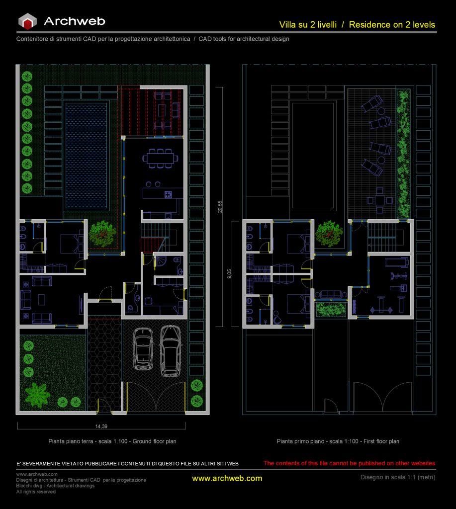 Anteprima CAD schema progetto villa 06 dwg