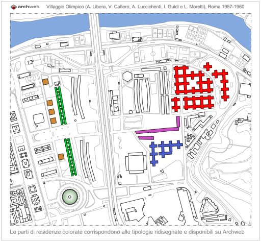Planimetria generale Villaggio Olimpico. Scala 1:100