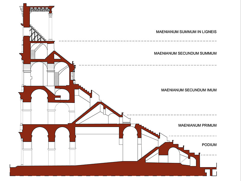 Sezione del Colosseo in scala 1:100