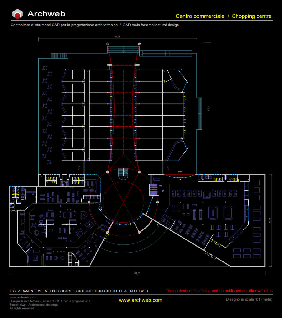 Shopping centre 01. CAD dwg preview